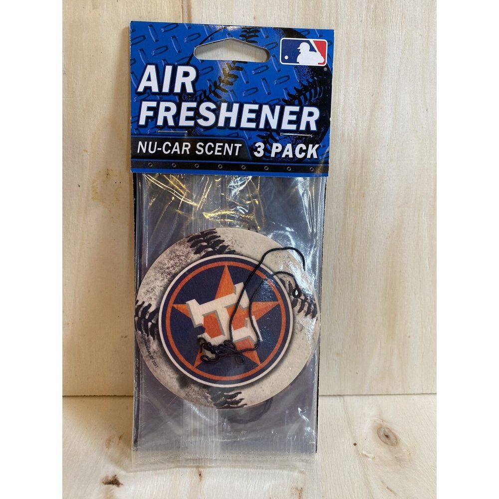 Houston Astros MLB‎ Baseball Air Freshener 3 Pack New Car Scent NEW